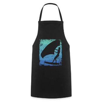 Flügelfolie Wingsurfing Retro-folie Flügel - Kochschürze - Schwarz - Vorne - AI Model Male 185 dark (185cm)