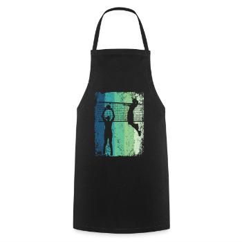 Volleyball Player Retro Beach Volleyball - Cooking Apron - black - Front - AI Model Male 185 dark (185cm)