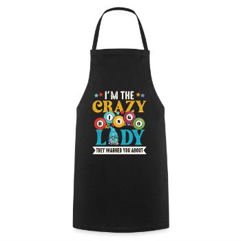 I'm the crazy bingo lady funny bingo - Cooking Apron - black - Front - AI Model Male 185 dark (185cm)