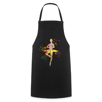 Ballet Dancer Colorsplash Ballerina - Cooking Apron - black - Front - AI Model Male 185 dark (185cm)