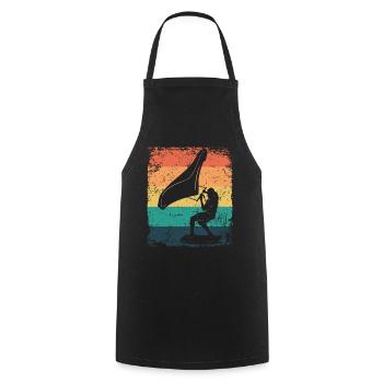 Flügelfolie Wingsurfing Retro-folie Flügel - Kochschürze - Schwarz - Vorne - AI Model Male 185 dark (185cm)