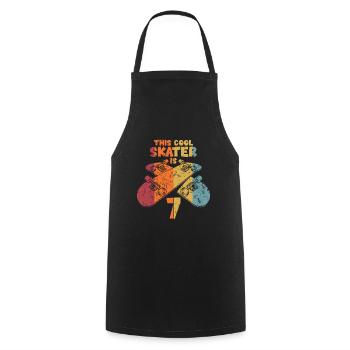 This cool skater is 7 - Cooking Apron - black - Front - AI Model Male 185 dark (185cm)