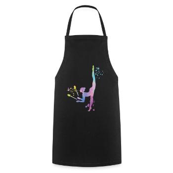 Gymnast with clubs Rhythmic gymnastics - Cooking Apron - black - Front - AI Model Male 185 dark (185cm)