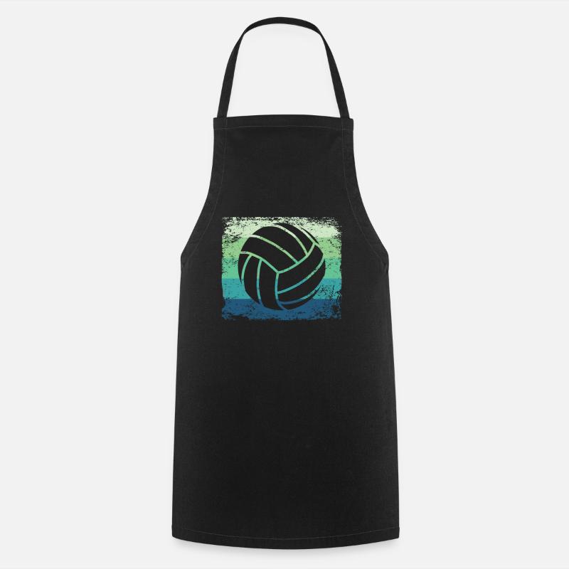 Volleyball Player Retro Beach Volleyball - Cooking Apron - black