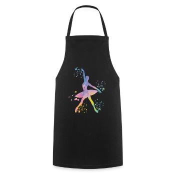 Ballet Dancer Colorsplash Ballerina - Cooking Apron - black - Front - AI Model Male 185 dark (185cm)