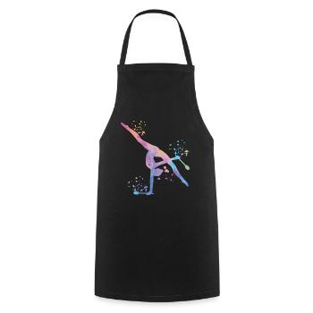Gymnast with clubs Rhythmic gymnastics - Cooking Apron - black - Front - AI Model Male 185 dark (185cm)