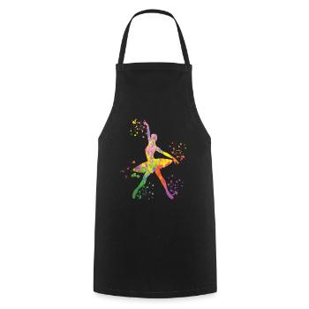 Ballet Dancer Colorsplash Ballerina - Cooking Apron - black - Front - AI Model Male 185 dark (185cm)