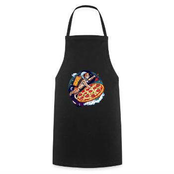Katze Pizza Weltraum Pizza Galaxie Astronaut - Kochschürze - Schwarz - Vorne - AI Model Male 185 dark (185cm)