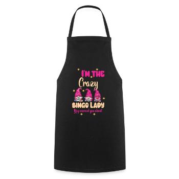 I'm the crazy bingo lady funny bingo - Cooking Apron - black - Front - AI Model Male 185 dark (185cm)