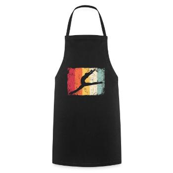 Ballet Danseur Vintage Man Ballerino - Tablier de cuisine - noir - Devant - AI Model Male 185 dark (185cm)