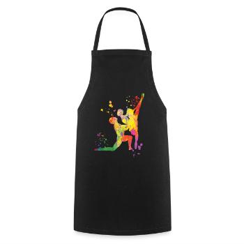 Ballet Danse Couple Femme Ballerine - Tablier de cuisine - noir - Devant - AI Model Male 185 dark (185cm)