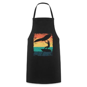 Flügelfolie Wingsurfing Retro-folie Flügel - Kochschürze - Schwarz - Vorne - AI Model Male 185 dark (185cm)