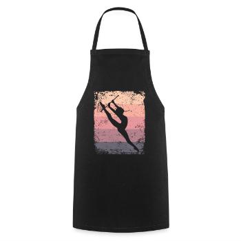 Gymnaste Baton Gymnastique Rythmique Rétro - Tablier de cuisine - noir - Devant - AI Model Male 185 dark (185cm)
