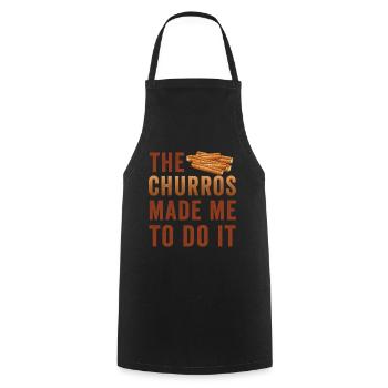 Les churros m’ont donné envie de churro - Tablier de cuisine - noir - Devant - AI Model Male 185 dark (185cm)