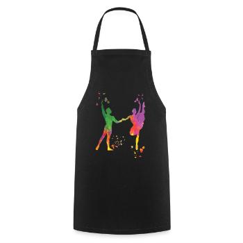 Ballet Danse Couple Femme Ballerine - Tablier de cuisine - noir - Devant - AI Model Male 185 dark (185cm)