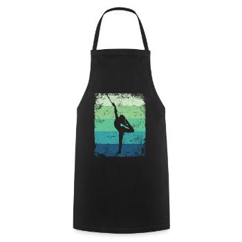 Gymnaste Baton Gymnastique Rythmique Rétro - Tablier de cuisine - noir - Devant - AI Model Male 185 dark (185cm)