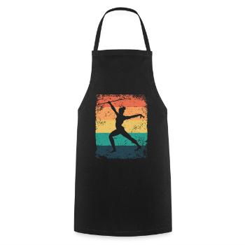 Gymnaste Baton Gymnastique Rythmique Rétro - Tablier de cuisine - noir - Devant - AI Model Male 185 dark (185cm)