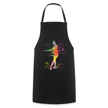 Ballet Dancer Colorsplash Ballerina - Cooking Apron - black - Front - AI Model Male 185 dark (185cm)