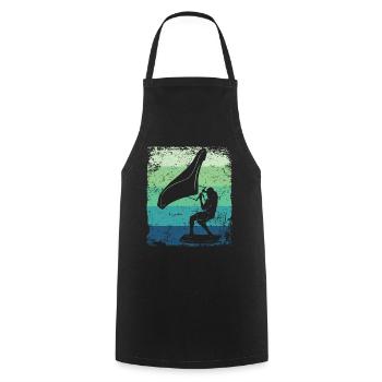 Flügelfolie Wingsurfing Retro-folie Flügel - Kochschürze - Schwarz - Vorne - AI Model Male 185 dark (185cm)