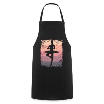 Ballet Danseuse Vintage Femme Ballerine - Tablier de cuisine - noir - Devant - AI Model Male 185 dark (185cm)
