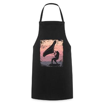 Flügelfolie Wingsurfing Retro-folie Flügel - Kochschürze - Schwarz - Vorne - AI Model Male 185 dark (185cm)