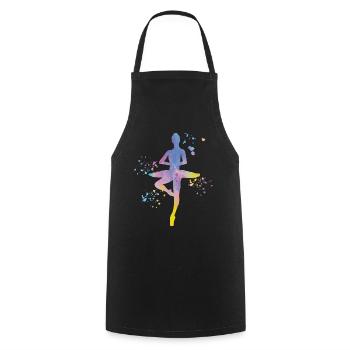 Ballet Dancer Colorsplash Ballerina - Cooking Apron - black - Front - AI Model Male 185 dark (185cm)