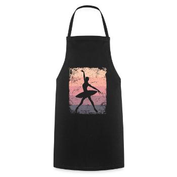 Ballet Danseuse Vintage Femme Ballerine - Tablier de cuisine - noir - Devant - AI Model Male 185 dark (185cm)