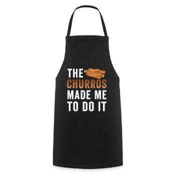 Les churros m’ont donné envie de churro - Tablier de cuisine - noir - Devant - AI Model Male 185 dark (185cm)