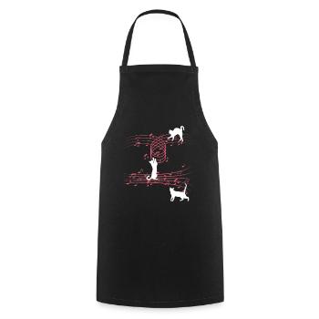 Pet Cat Love Jouer des partitions de musique Musique de musicien - Tablier de cuisine - noir - Devant - AI Model Male 185 dark (185cm)