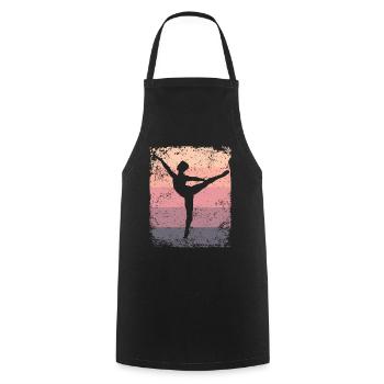 Ballet Danseur Vintage Man Ballerino - Tablier de cuisine - noir - Devant - AI Model Male 185 dark (185cm)