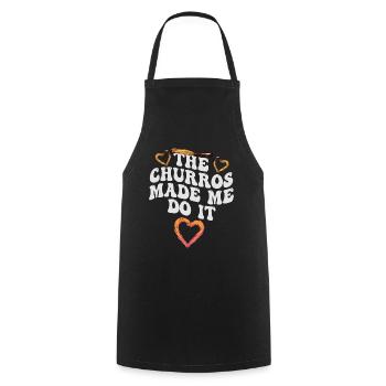 Les churros m’ont donné envie de churro - Tablier de cuisine - noir - Devant - AI Model Male 185 dark (185cm)