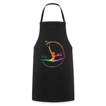 Gymnast with Band Rhythmic Gymnastics - Cooking Apron - black - Front - AI Model Male 185 dark (185cm)