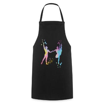 Ballet Danse Couple Femme Ballerine - Tablier de cuisine - noir - Devant - AI Model Male 185 dark (185cm)