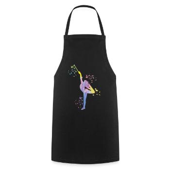 Gymnastin Mit Taktstock Rhythmische Sportgymnastik - Kochschürze - Schwarz - Vorne - AI Model Male 185 dark (185cm)