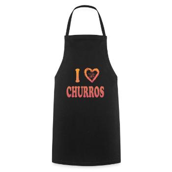 I Heart Churros Vintage Churros mexicains - Tablier de cuisine - noir - Devant - AI Model Male 185 dark (185cm)
