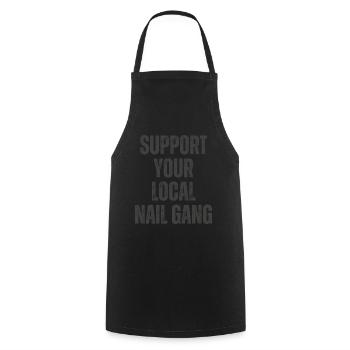 Unterstützen Sie Ihren Lokalen Nail Gang Nail Tech - Kochschürze - Schwarz - Vorne - AI Model Male 185 dark (185cm)