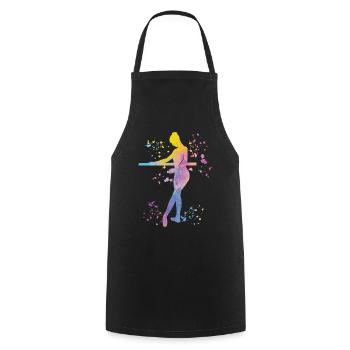 Ballet Dancer Colorsplash Ballerina - Cooking Apron - black - Front - AI Model Male 185 dark (185cm)