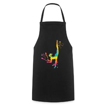 Gymnast with clubs Rhythmic gymnastics - Cooking Apron - black - Front - AI Model Male 185 dark (185cm)