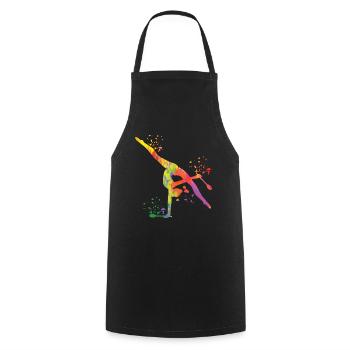 Gymnast with clubs Rhythmic gymnastics - Cooking Apron - black - Front - AI Model Male 185 dark (185cm)