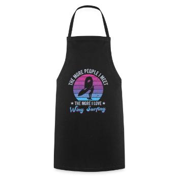 The more people I meet, the more wing surfing - Cooking Apron - black - Front - AI Model Male 185 dark (185cm)
