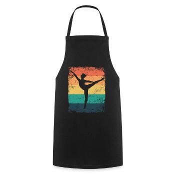 Ballet Danseur Vintage Man Ballerino - Tablier de cuisine - noir - Devant - AI Model Male 185 dark (185cm)