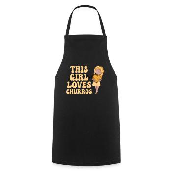 Cette fille aime les churros Drôles de churros - Tablier de cuisine - noir - Devant - AI Model Male 185 dark (185cm)