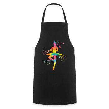 Ballet Dancer Colorsplash Ballerina - Cooking Apron - black - Front - AI Model Male 185 dark (185cm)