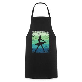 Ballet Danseuse Vintage Femme Ballerine - Tablier de cuisine - noir - Devant - AI Model Male 185 dark (185cm)