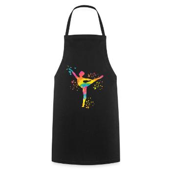 Ballett Tänzer Colorsplash Mann Ballerino - Kochschürze - Schwarz - Vorne - AI Model Male 185 dark (185cm)