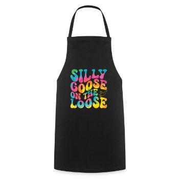 The stupid goose at large - Cooking Apron - black - Front - AI Model Male 185 dark (185cm)
