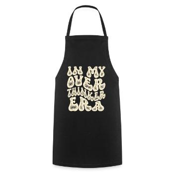 Dans mon ère Overthinker Overthink Groovy - Tablier de cuisine - noir - Devant - AI Model Male 185 dark (185cm)