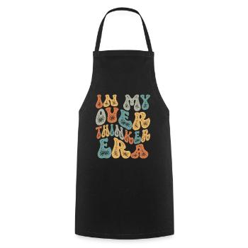 Dans mon ère Overthinker Overthink Groovy - Tablier de cuisine - noir - Devant - AI Model Male 185 dark (185cm)