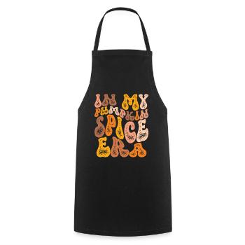 Groovy à l’époque de mes épices à la citrouille - Tablier de cuisine - noir - Devant - AI Model Male 185 dark (185cm)