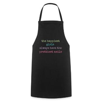 Les filles les plus heureuses ont les plus jolies - Tablier de cuisine - noir - Devant - AI Model Male 185 dark (185cm)